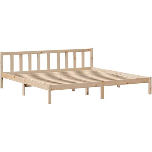 VidaXL Krevet s regalom za knjige bez madraca 200 x 200 cm od borovine Slike