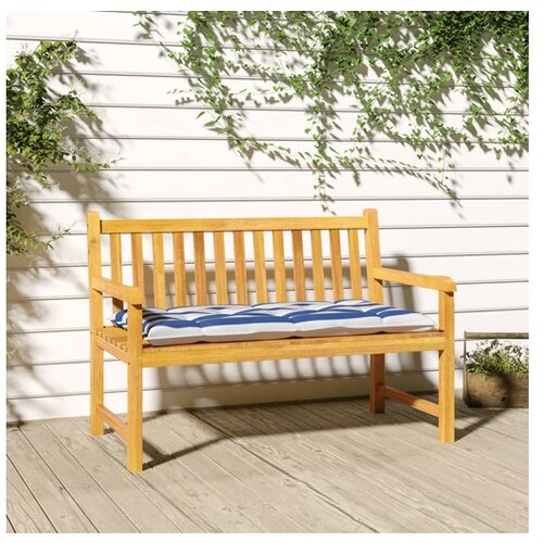VidaXL Jastuk za vrtnu klupu plavo-bijeli prugasti 100x50x7 cm tkanina Slike
