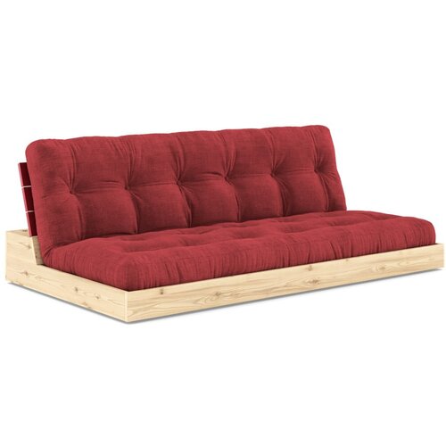 Karup Design Rdeča raztegljiva sedežna garnitura iz rebrastega žameta 196 cm Base – Cene
