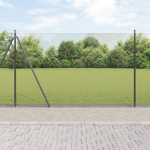 vidaXL varjena žična ograja z 13 stebrički z ravno osnovo siva 1.4x50 m jeklo Cene