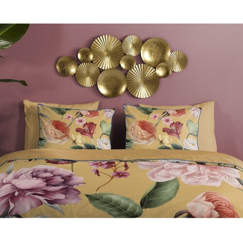 Descanso Oker rumena posteljnina za zakonsko posteljo/podalj&amp;scaron;ana iz bombažnega satena 240x220 cm Fiori &amp;ndash; Slike