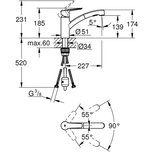 Grohe 30531DC1 Start QuickFix izvlečna kuhinjska armatura Slike
