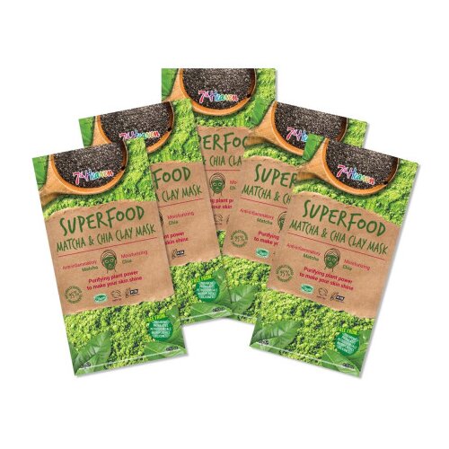 Montagne Jeunesse (7th Heaven) Montagne Jeunesse komplet negovalnih mask za obraz - Superfood Matcha & Chia Clay Mask (5 pack) Cene