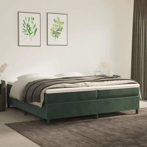  Box spring postelja z vzmetnico temno zelena 200x200 cm žamet, (20726237)