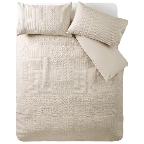 Catherine Lansfield Bež posteljina za bračni krevet/za produženi krevet 230x220 cm Folkstone Geo &amp;ndash; Slike