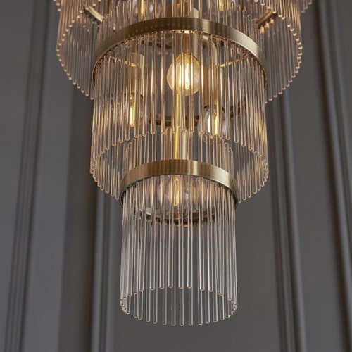  Endon 112793 - Luster na lancu MARIETTA GRAND 21xE14/6W/230V mesing/prozirno Slike