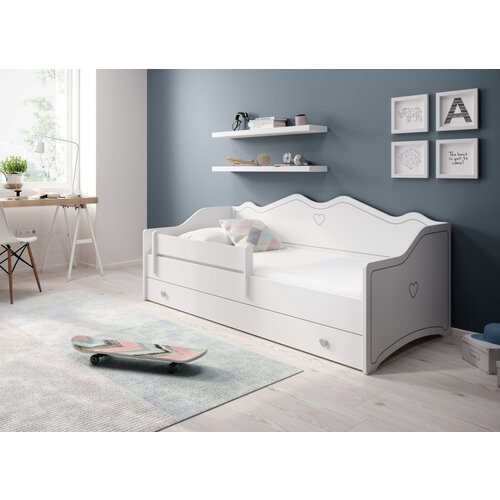 ADRK Djeji krevet EMKA s madracem i ladicom 160x80 - BIJELA-SIVA Slike