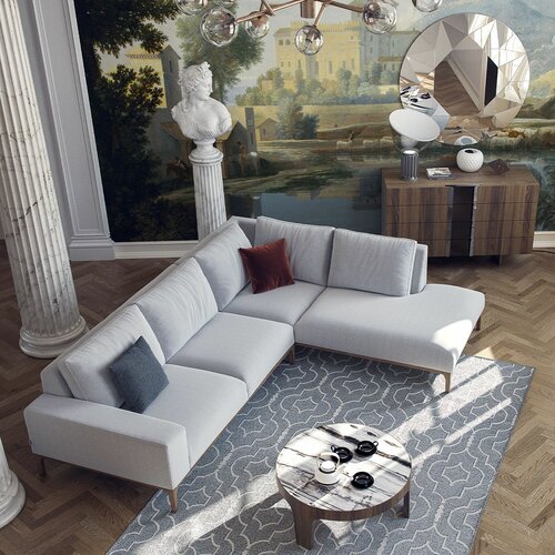 Atelier Del Sofa secret right - light grey light grey corner sofa Slike