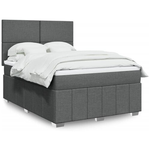 vidaXL Krevet s oprugama i madracem tamnosivi 140x190 cm od tkanine Cijene