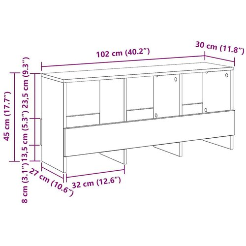  Polica za časopise Sonoma hrast 102 x 30 x 45 cm Slike