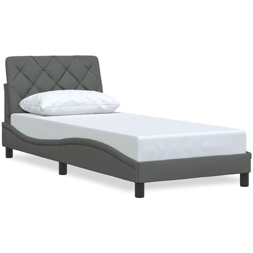 Maison Chic Posteljni okvir - Enojna postelja - Postelja za odrasle brez vzmetnice temno siv 80x200 cm blago-J7858, (21772402) Cene