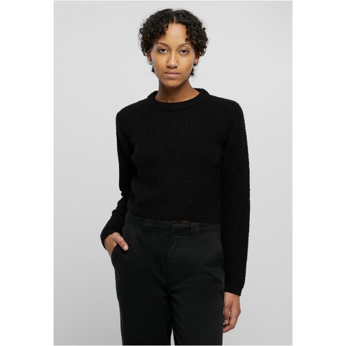 UC Curvy Ladies Short Waffle Sweater black Slike
