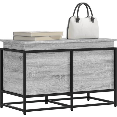 vidaXL Škatla s pokrovom siva sonoma 80x40x51,5 cm inženirski les Cene