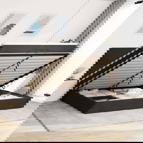 vidaXL Otomanski okvir kreveta s madracima crni 200x200cm baršunasti Cijene