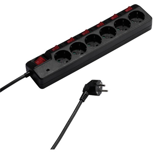Vivanco 6-fach produžni kabel crni 37326 Slike