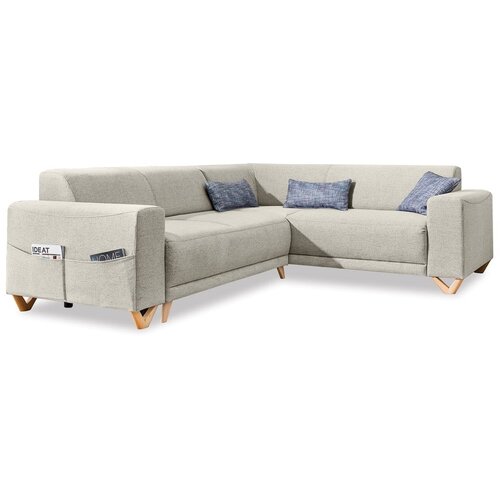 Miuform Bež sklopiva/s prostorom za odlaganje kutna garnitura (s desnim kutom/u obliku slova L) Classy Sophie &amp;ndash; Slike