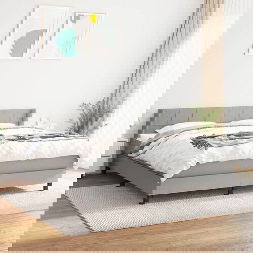 The Living Store Box spring postelja z vzmetnico svetlo siva 180x200 cm blago - Box Spring Postelja, (21517675) Cene