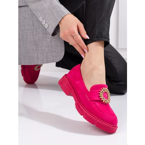 SHELOVET Suede shoes for women fuchsia