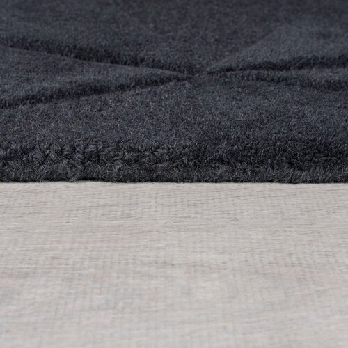 Flair Rugs Antracitno siva ročno tkana volnena okrogla preproga &amp;oslash; 160 cm Shard Charcoal &amp;ndash; Slike