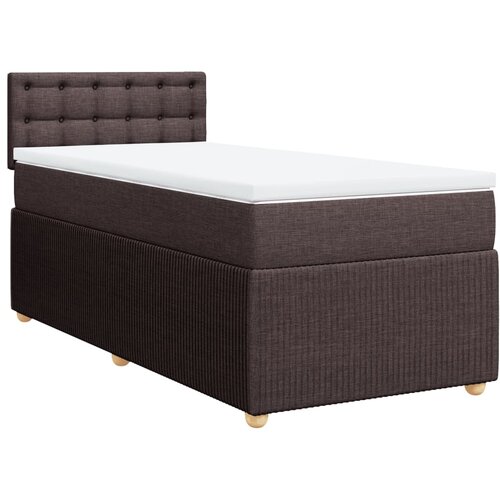 vidaXL Box spring postelja z vzmetnico temno rjava 100x200 cm blago, (21307544) Cene