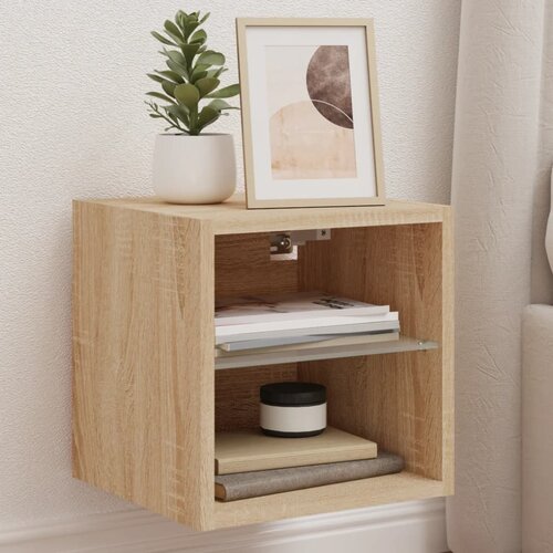 The Living Store Stenske TV omarice z LED 2 kosa sonoma hrast 30x28,5x30 cm - TV Stenska Omarica, (21670983) Cene
