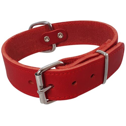 Nobby tabil usnjena ovratnica ekstra &amp;scaron;iroka - rdeča - različne velikosti 33 - 45 cm Slike