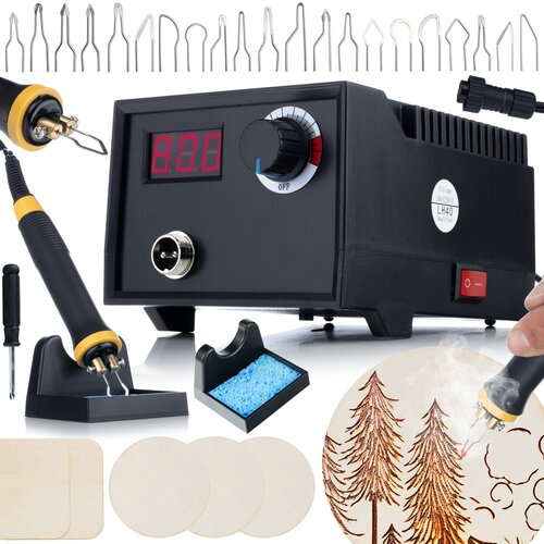 Rosfix Postaja za pirografijo 60W / žgalo lesa z zaslonom Black Fenix RBB60W, (21739273) Cene