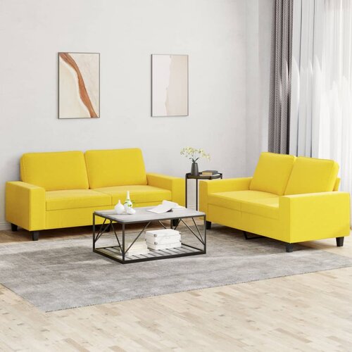 vidaXL 2-dijelni set sofa svjetložuti od tkanine Žuta Cijene