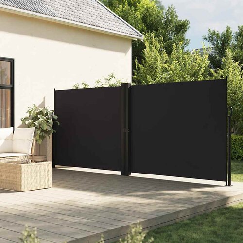  Uvlačiva bočna tenda crna 180 x 600 cm Slike