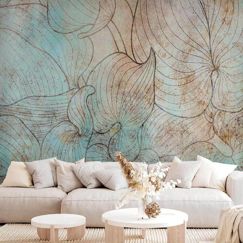 Artgeist Fototapeta Leaves In Blue, 150x105cm Slike