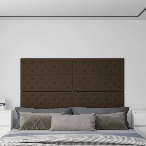  Zidne ploče od umjetne kože 12 kom smeđi 90 x 30 cm 3,24 m²