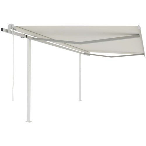 vidaXL Automatska tenda na uvlačenje sa stupovima 4 5 x 3 m krem Cijene