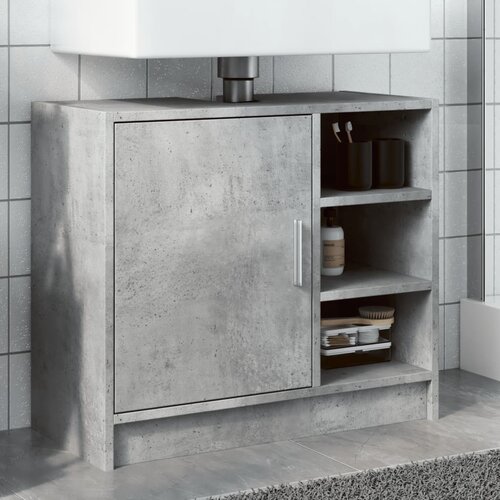 VidaXL Omarica za umivalnik betonsko siva 63x29x55 cm inženirski les Slike