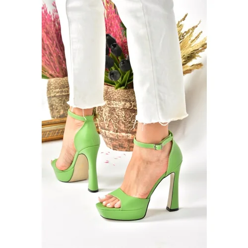 Fox Shoes Grass Green Platform Thick Heeled Women's Shoes