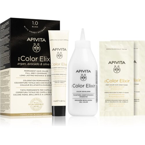 Apivita My Color Elixir barva za lase brez amoniaka odtenek 1.0 Black Cene