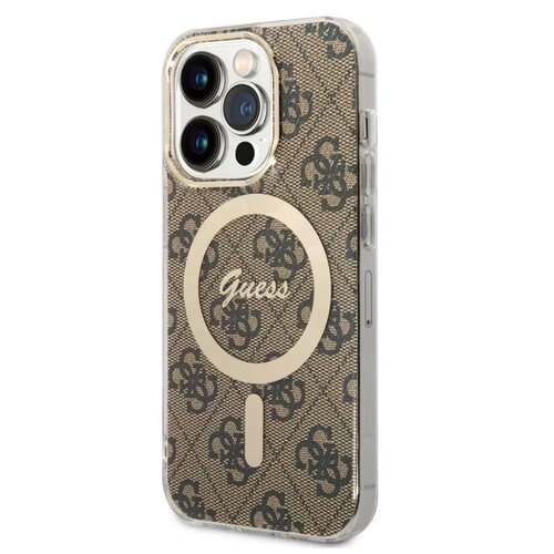  Torbica guess hc magsafe iml 4G pattern za iphone 15 pro 6.1 braon (GUHMP15LH4STW) Cene