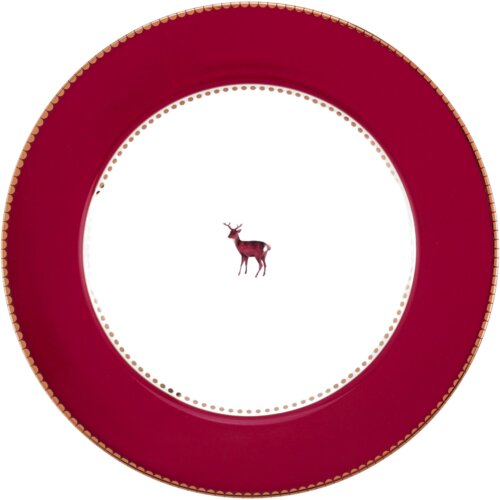 Pip Studio Love Birds - krožnik Deer Dark Red - 21 cm Slike