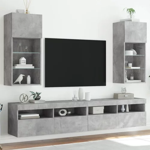 TV ormarići s LED svjetlima 2 kom boja betona 40,5 x 30 x 90 cm