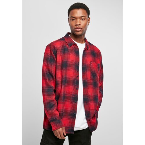 Urban Classics Oversized Plaid Grunge Shirt Black/Red Slike