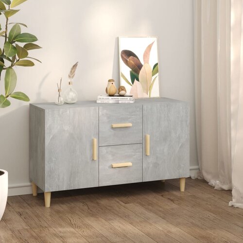  Komoda siva boja betona 100x36x60 cm od konstruiranog drva Slike