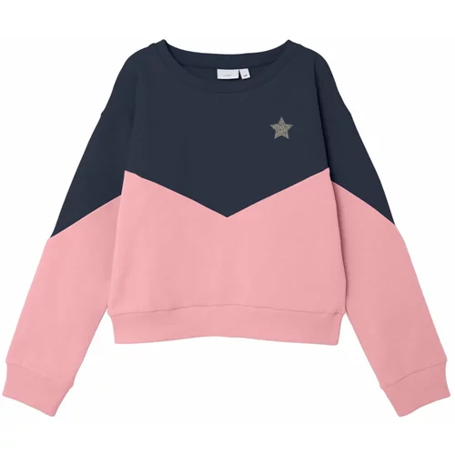 name it Sweater majica mornarsko plava / rosé / srebro