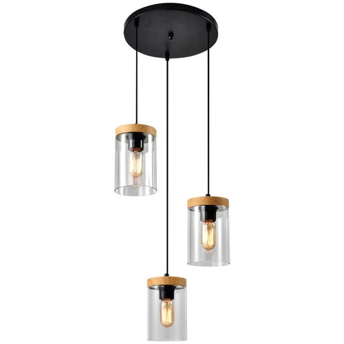 Candellux Lighting Crna/u prirodnoj boji viseća svjetiljka sa staklenim sjenilom &amp;oslash; 12 cm Wels &amp;ndash; Slike