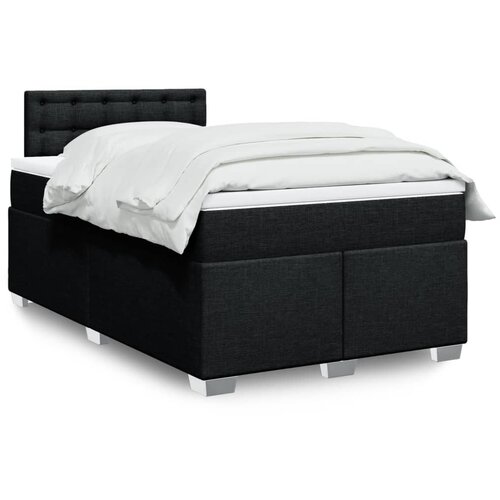 vidaXL Box spring postelja z vzmetnico črna 120x190 cm blago Cene