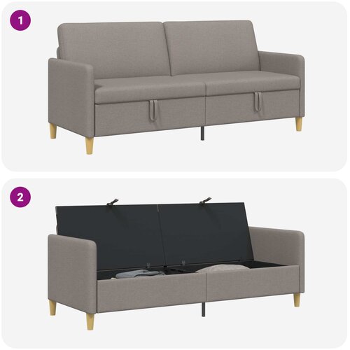 SOFA s pohranom Sivosmeđa 192 x 78 x 87 cm Poliester Slike