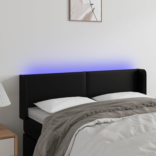 LED uzglavlje crno 147x16x78/88 cm od umjetne kože Cijene