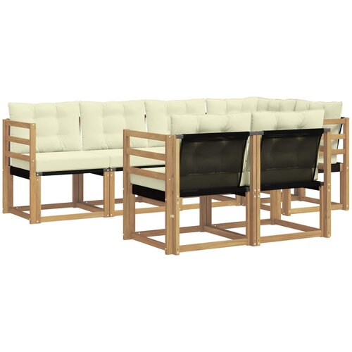 vidaXL Zunanja garnitura za sedenje z blazino 7 pcs Bela in krem, (5000270203) Cene