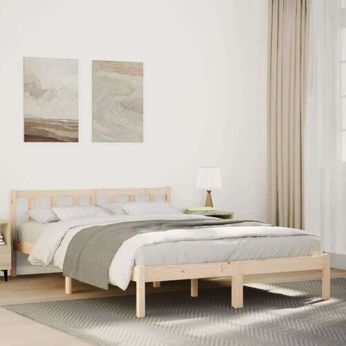 vidaXL Dalj&scaron;i posteljni okvir brez vzmetnice 140x210 cm trdna borovina Cene