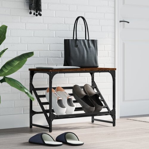 vidaXL Regal za čevlje rjav hrast 60x30x45 cm inženirski les Cene