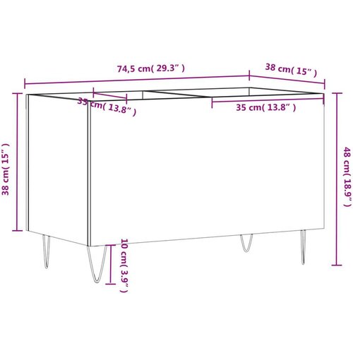 vidaXL Omarica za gramofonske plošče siva sonoma 74,5x38x48cm inž. les Cene