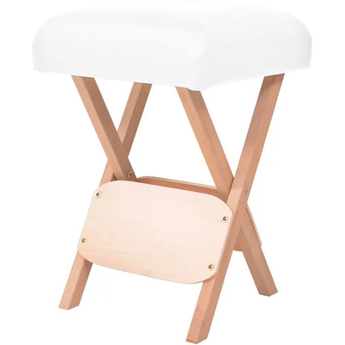 Zložljiv masažni stolček z 12 cm debelim sedežem bel